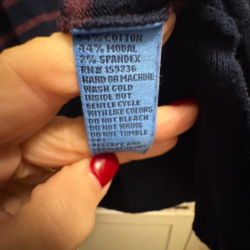 J McLaughlin women’s blue and Red Striped womens Sweater - Picture 3 of 7